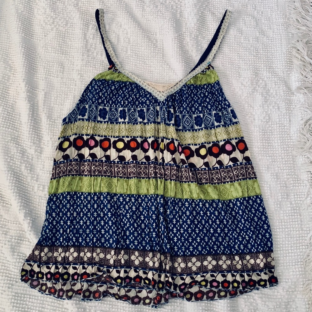 Free People Patchwork Crochet Tank Top